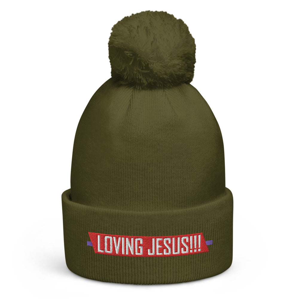 "LOVING JESUS" - Pom pom beanie