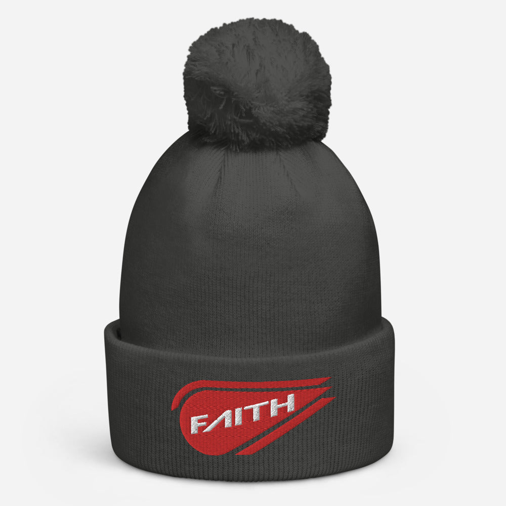"FAITH" - Pom pom beanie