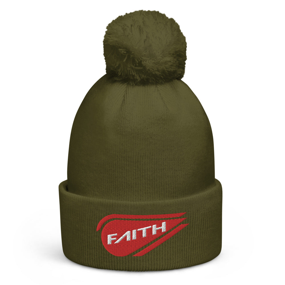 "FAITH" - Pom pom beanie