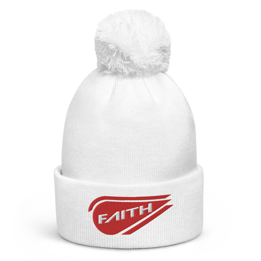 "FAITH" - Pom pom beanie