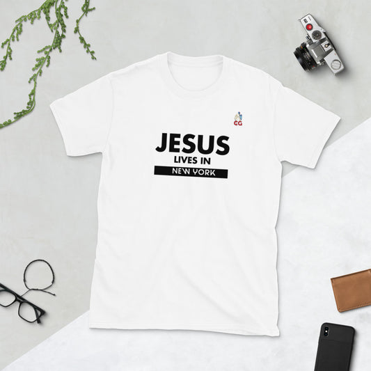 "JESUS LIVES IN NEW YORK" - Short-Sleeve Unisex T-Shirt