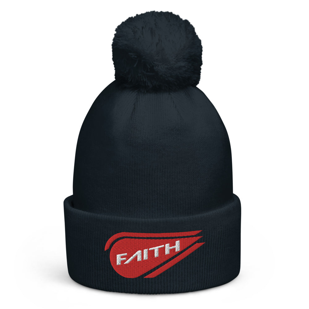 "FAITH" - Pom pom beanie