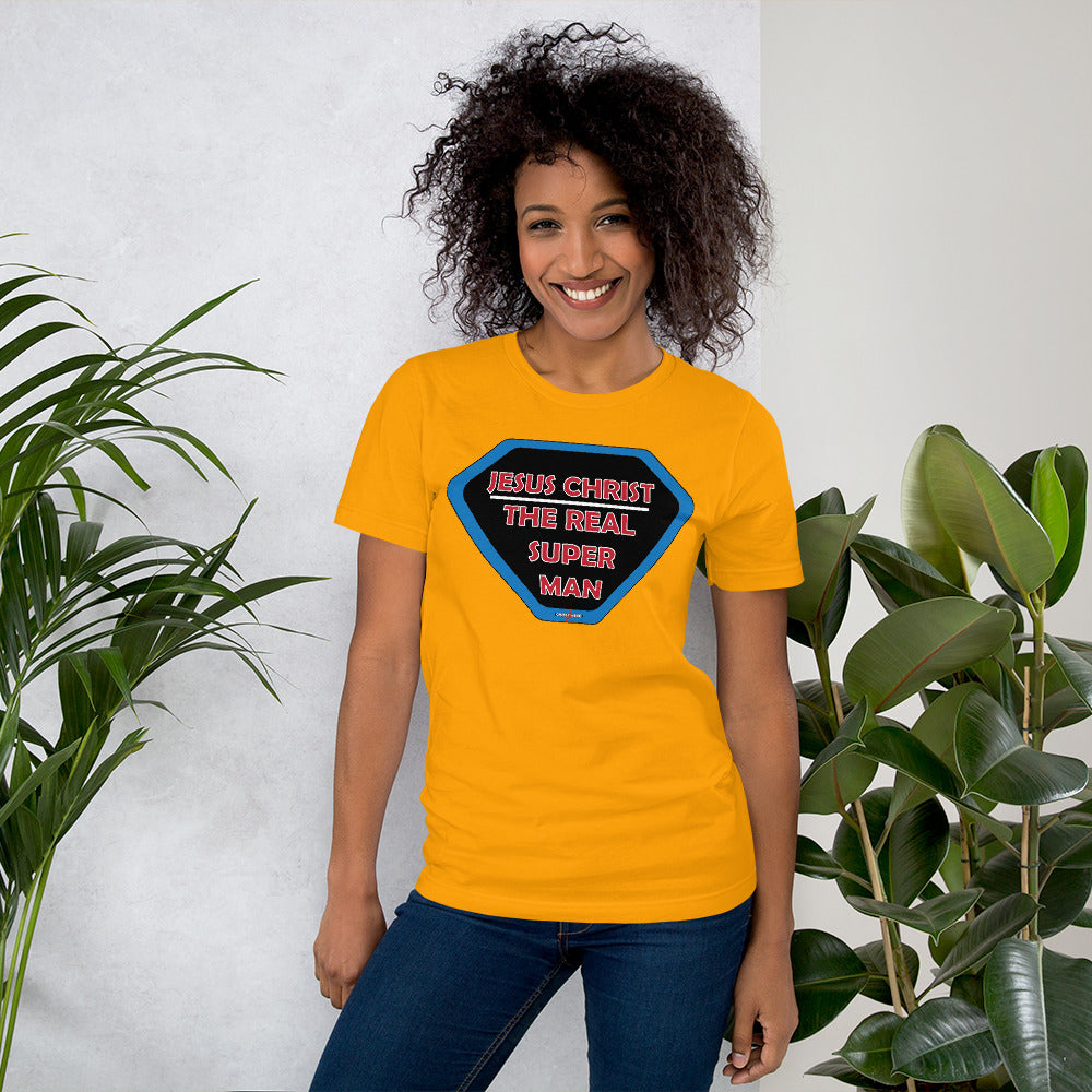 "JESUS CHRIST THE REAL SUPER MAN" - Short-Sleeve Unisex T-Shirt