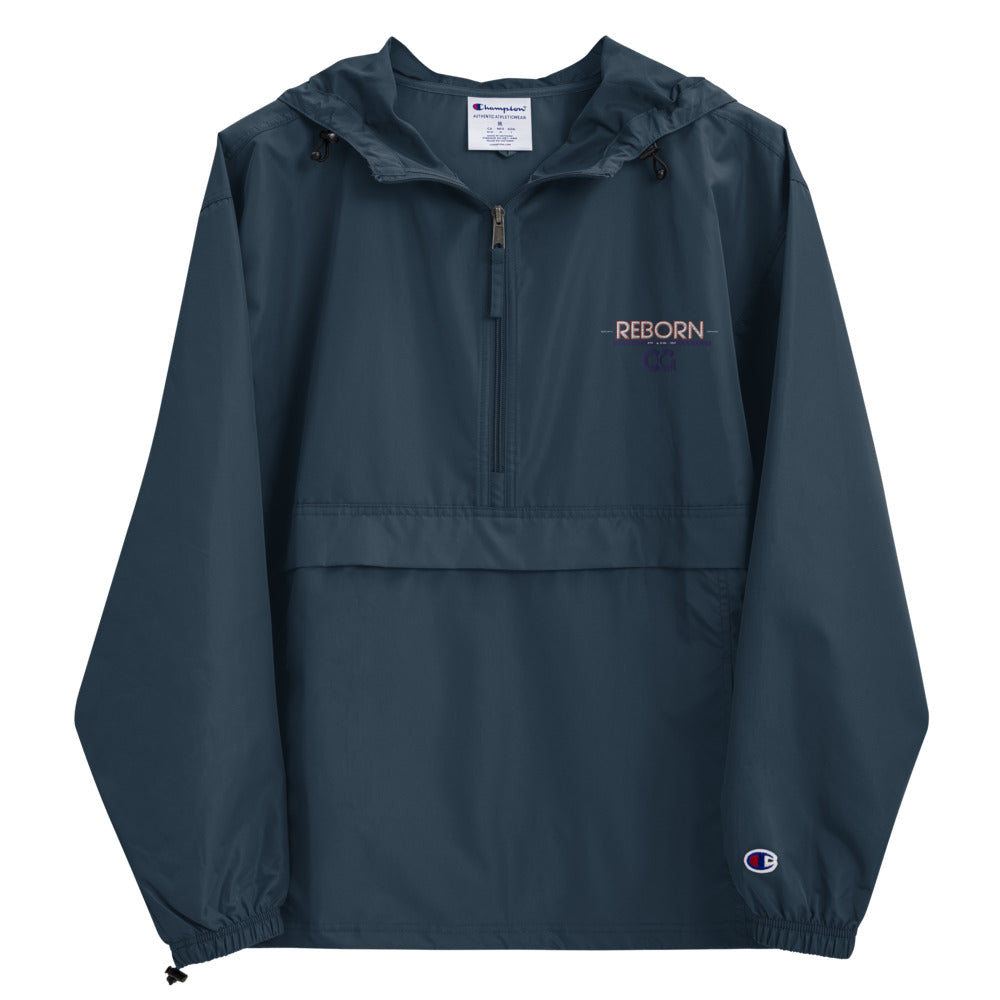 "REBORN" - Embroidered Champion Packable Jacket