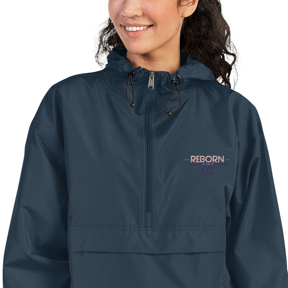 "REBORN" - Embroidered Champion Packable Jacket