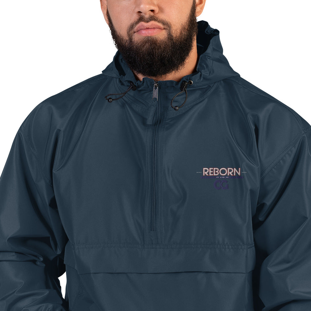 "REBORN" - Embroidered Champion Packable Jacket