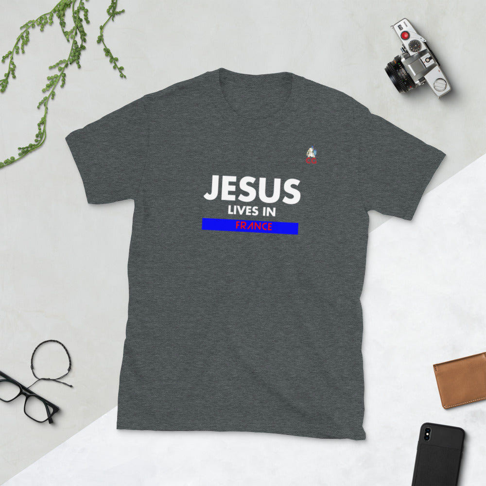 "JESUS LIVES IN  FRANCE" - Short-Sleeve Unisex T-Shirt