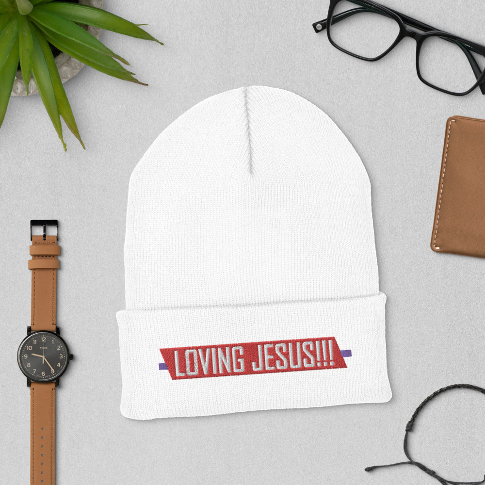 "LOVING JESUS" - Cuffed Beanie