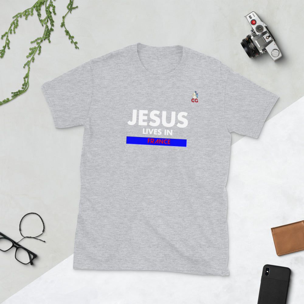 "JESUS LIVES IN  FRANCE" - Short-Sleeve Unisex T-Shirt