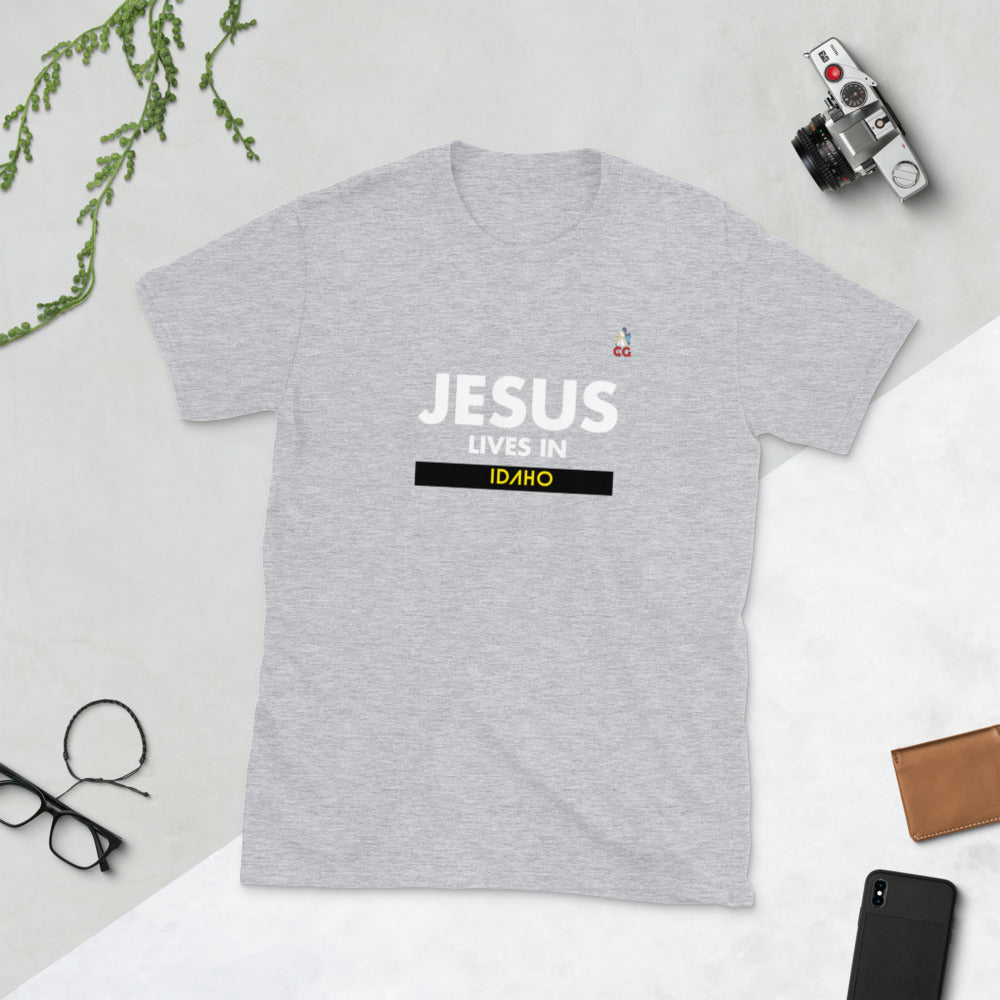 "JESUS LIVES IN IDAHO" - Short-Sleeve Unisex T-Shirt