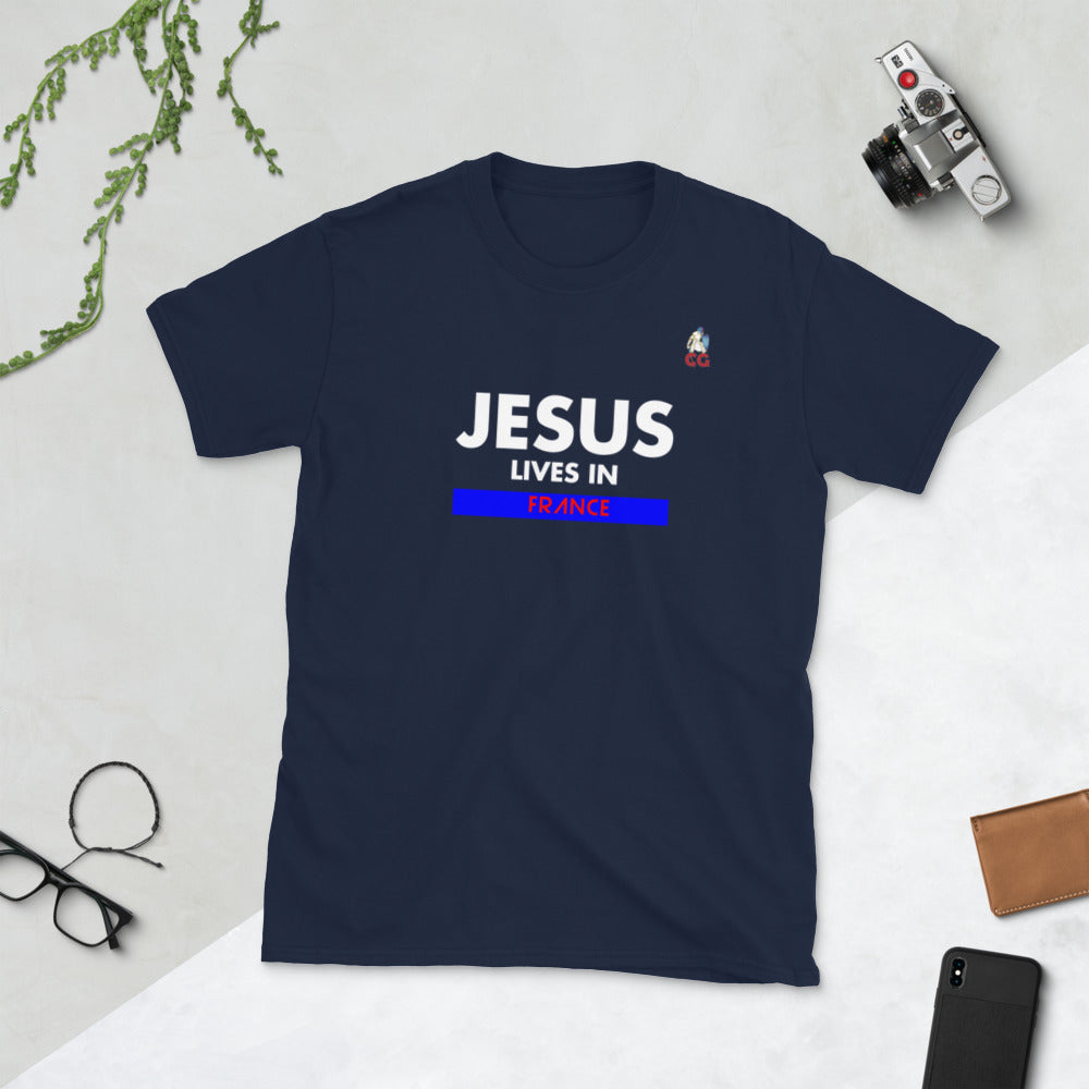 "JESUS LIVES IN  FRANCE" - Short-Sleeve Unisex T-Shirt