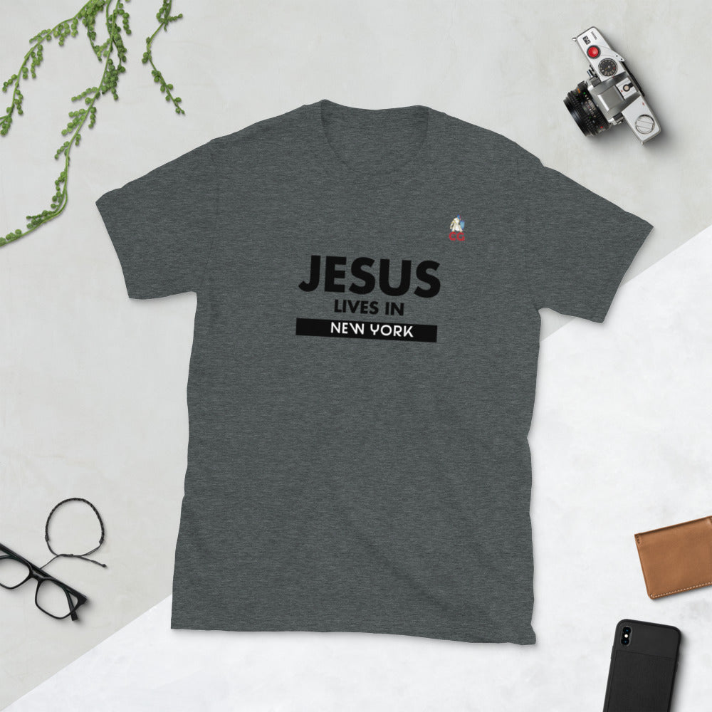 "JESUS LIVES IN NEW YORK" - Short-Sleeve Unisex T-Shirt