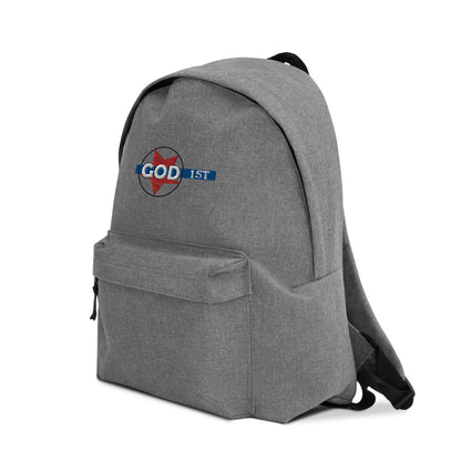 "GOD FIRST" - Embroidered Backpack