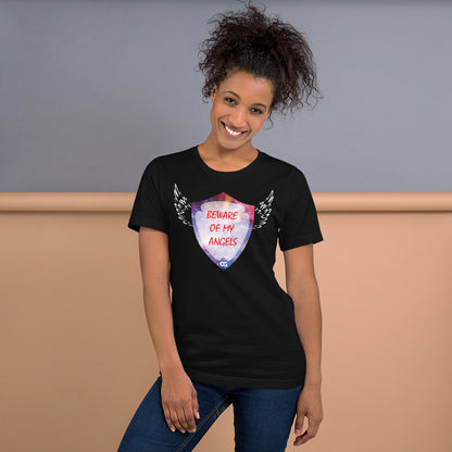 "BEWARE OF MY ANGELS" - Short-Sleeve Unisex T-Shirt