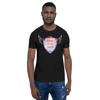 "BEWARE OF MY ANGELS" - Short-Sleeve Unisex T-Shirt